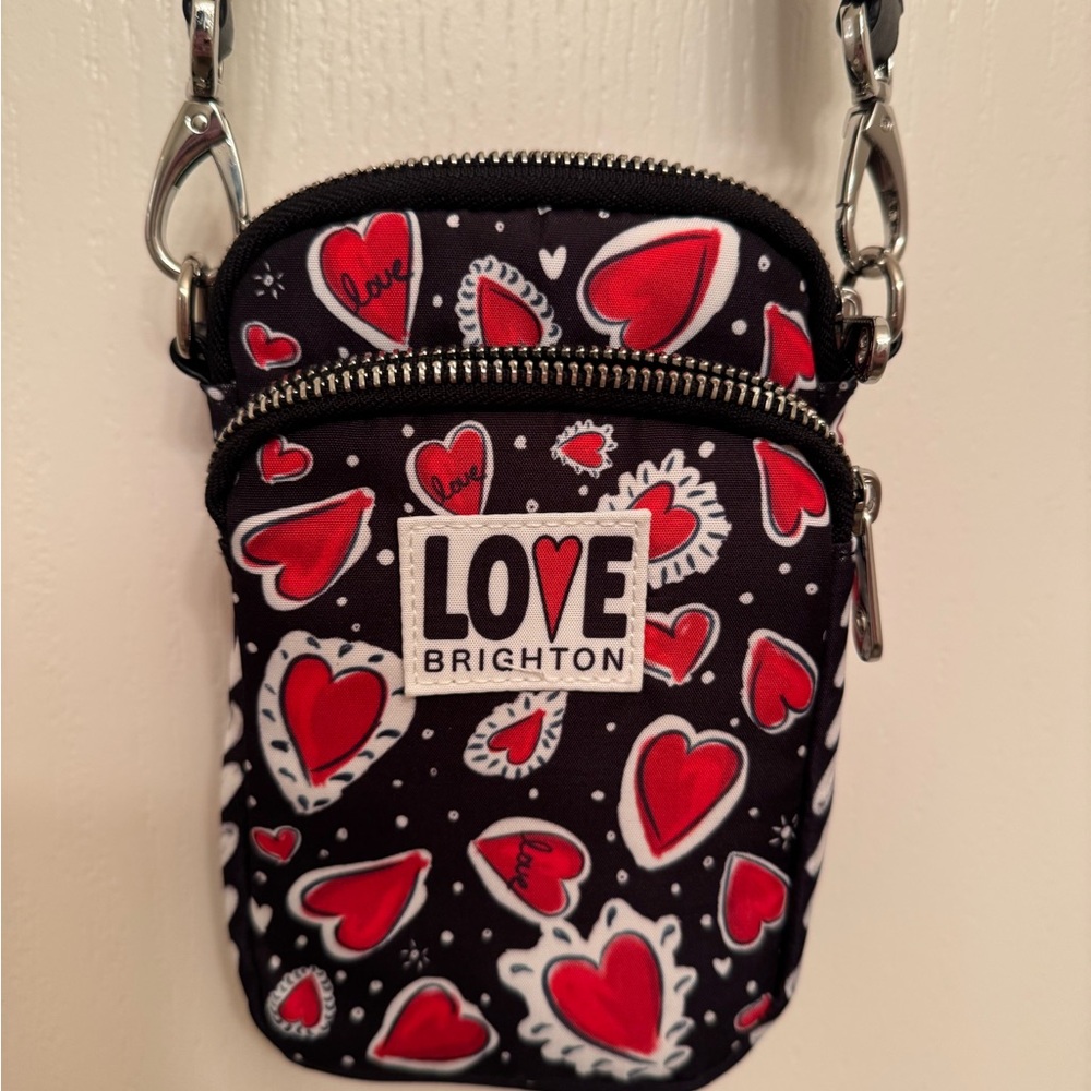 Brighton Black and Red Heart Crossbody Bag